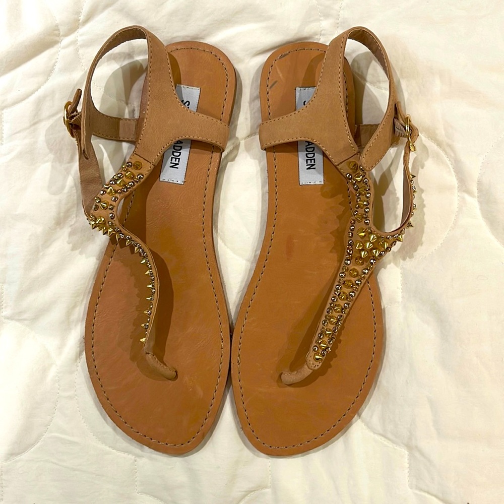 Steve Madden gold spike detail sandal